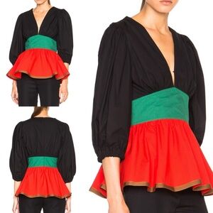 Isa Arfen‎ Plunging V-Neck  Peculiar Block Color 2016 Fashion UK Women's 10 US 6